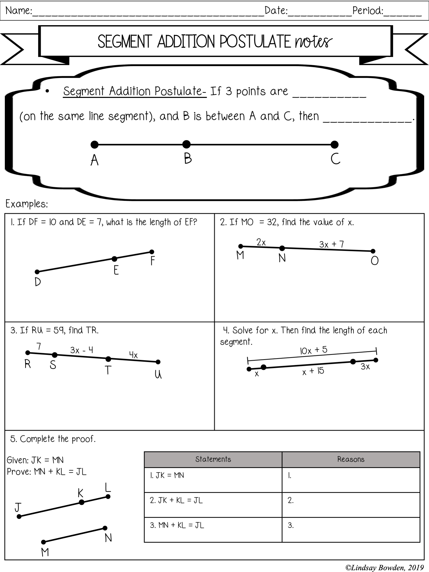 Segment And Angle Addition Postulate Notes And Worksheets Worksheets Library Segment And Angle Addition Postulate Notes And Worksheets Worksheets Library