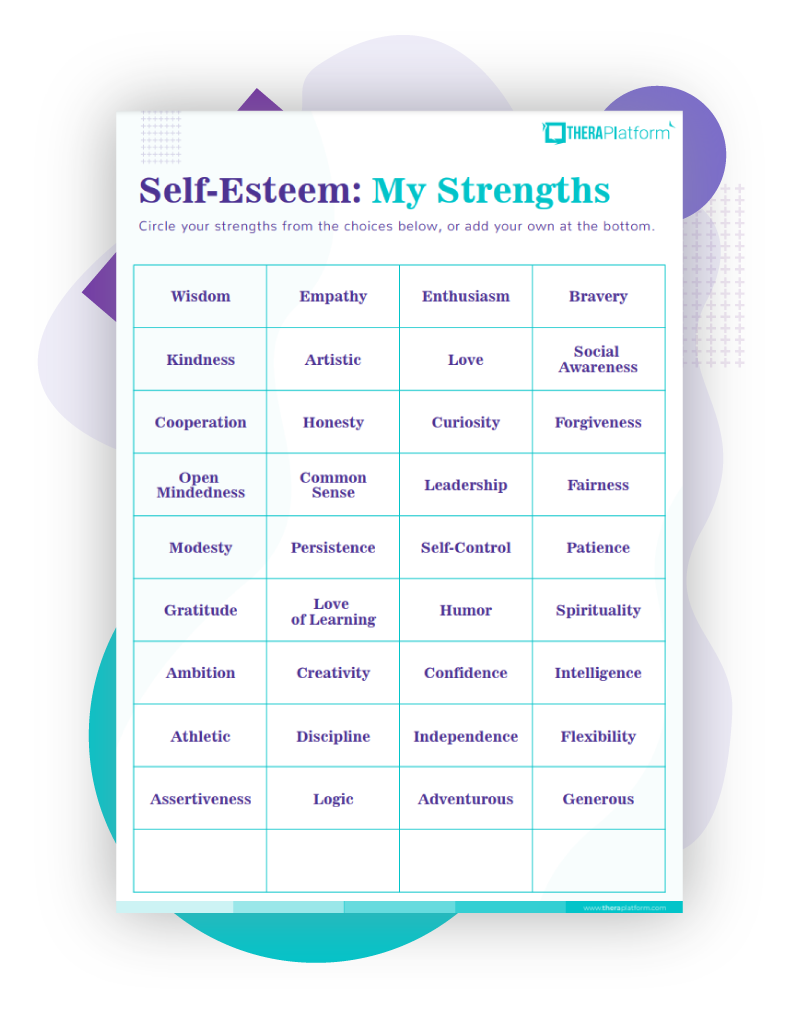 Self Esteem Worksheets