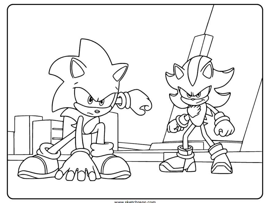 Shadow Vs Sonic Coloring Page Sketch Repo