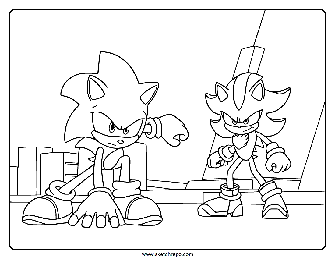 Shadow Vs Sonic Coloring Page Sketch Repo Shadow Vs Sonic Coloring Page Sketch Repo