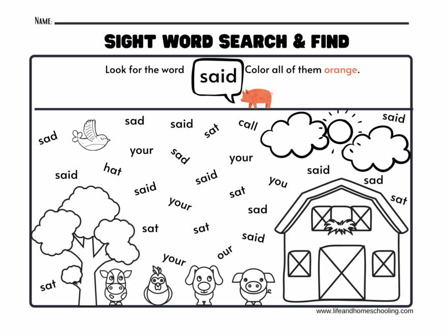 Sight Words Printable Activity Worksheets Made By Teachers