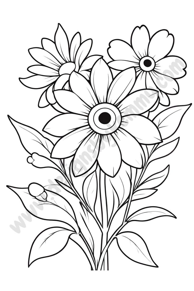 Simple Wildflower Coloring Pages Printable Adult Coloring Pages Designs By Kemmy Simple Wildflower Coloring Pages Printable Adult Coloring Pages Designs By Kemmy