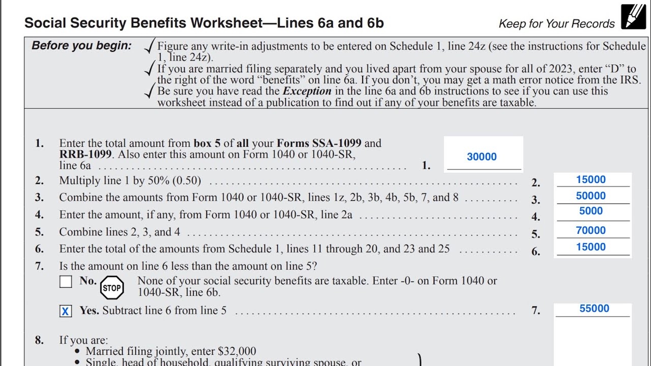 Social Security Benefits Worksheet Walkthrough IRS Form 1040 Lines 6a 6b Worksheets Library Social Security Benefits Worksheet Walkthrough IRS Form 1040 Lines 6a 6b Worksheets Library