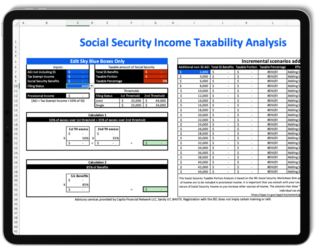 Social Security Worksheet The Retirement Nerds