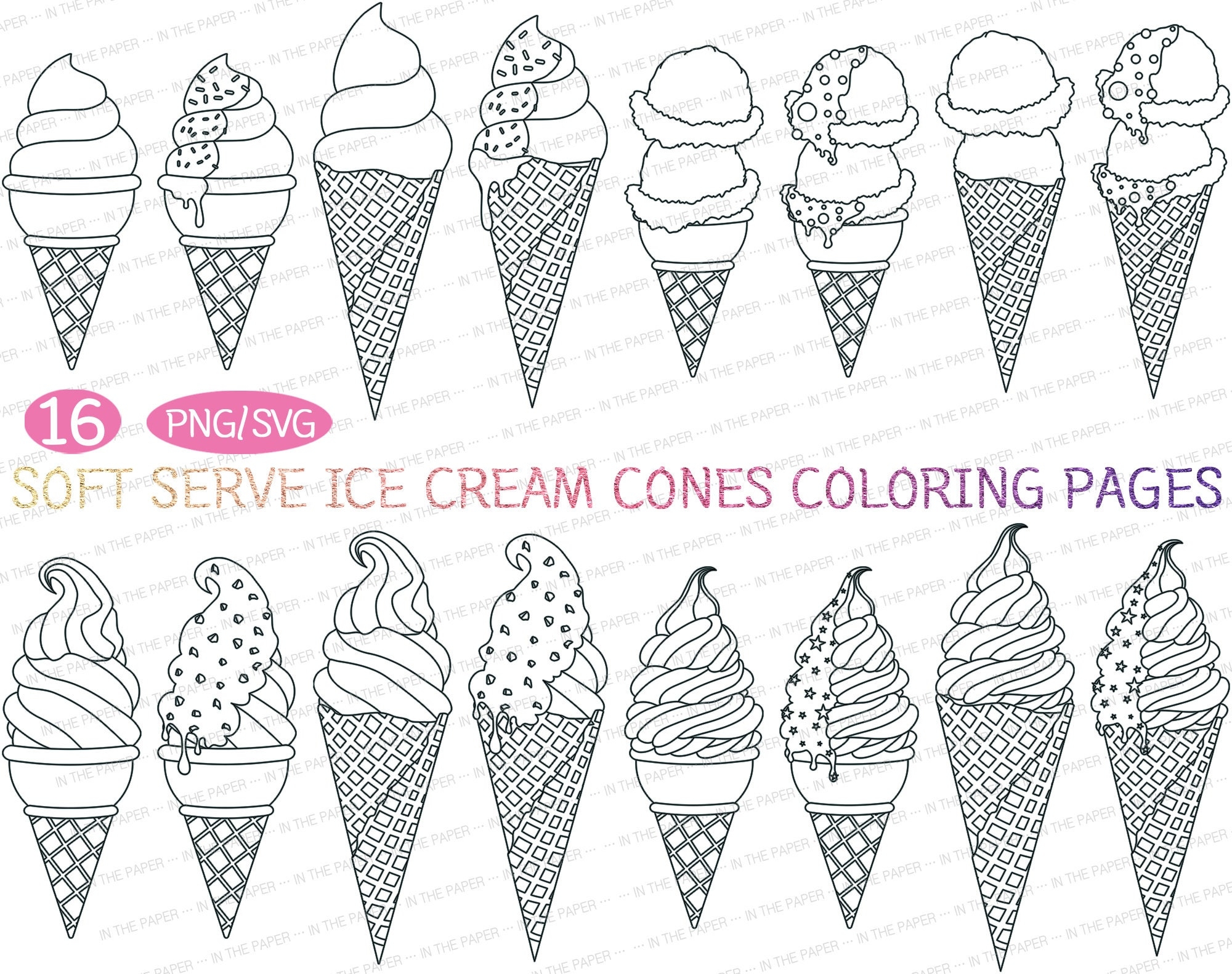 Soft Serve Ice Cream Coloring Paper Waffle Cone Outline Clipart Syrup Sprinkles Chocolate Drizzle Dessert Summer PNG SVG Line Treats Kid Etsy Soft Serve Ice Cream Coloring Paper Waffle Cone Outline Clipart Syrup Sprinkles Chocolate Drizzle Dessert Summer PNG SVG Line Treats Kid Etsy