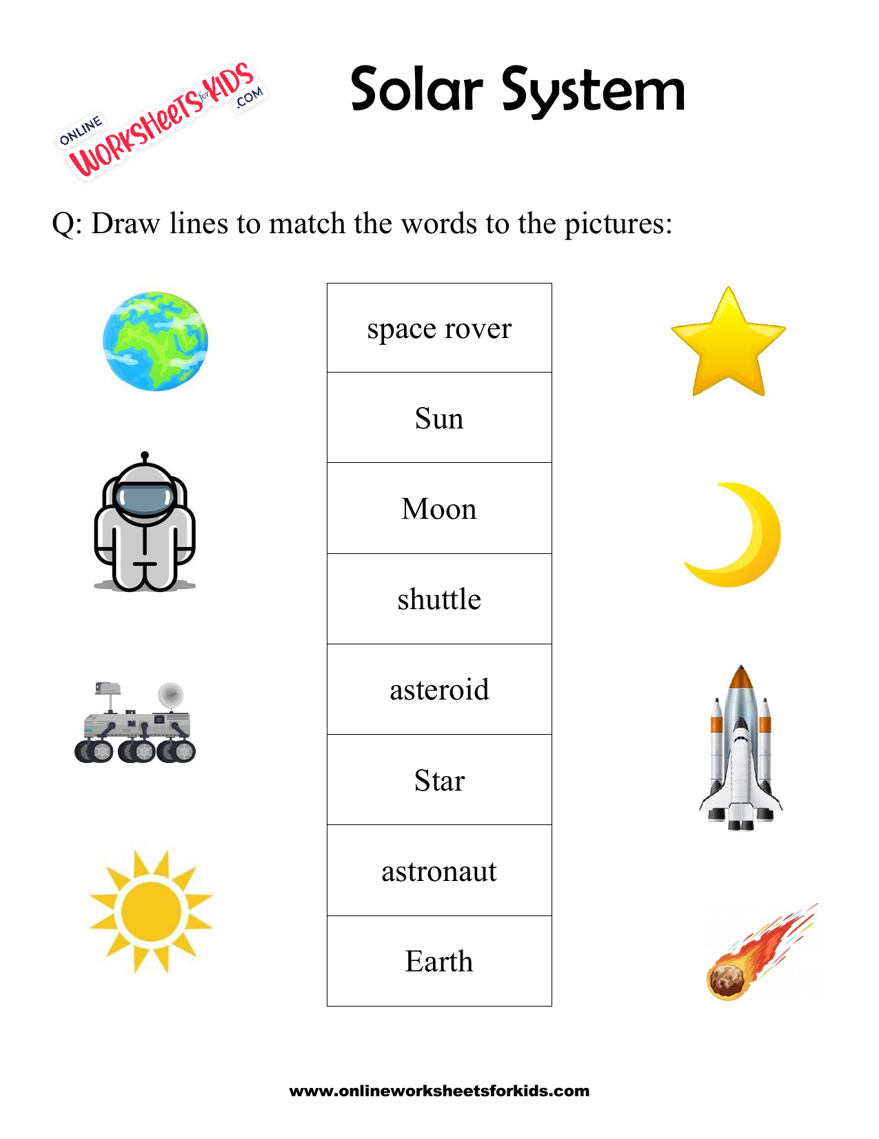 solar system worksheet physics