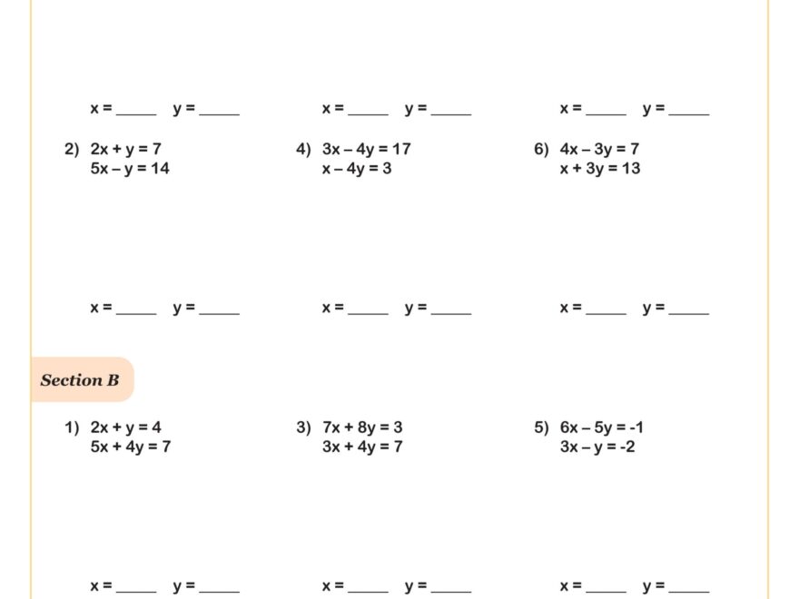 Solving Systems Of Linear Equations Worksheet Fun And Engaging Algebra I PDF Worksheets Cazoom Math