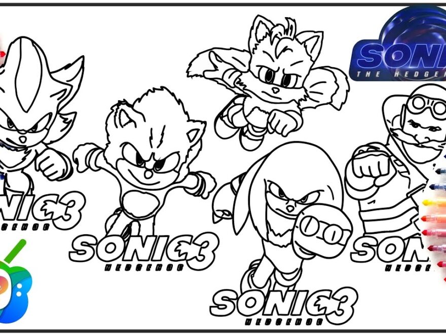 Sonic 3 All Characters Sonic Coloring Pages Movie How To Draw Sonic 3 YouTube