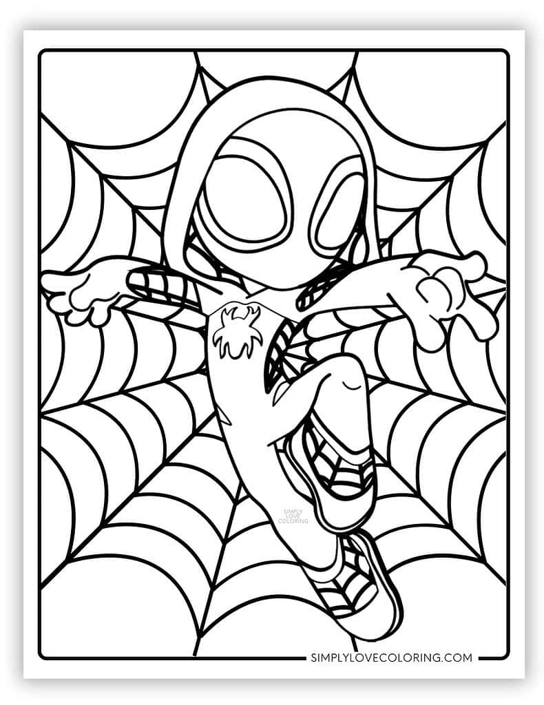 ghost spider coloring page