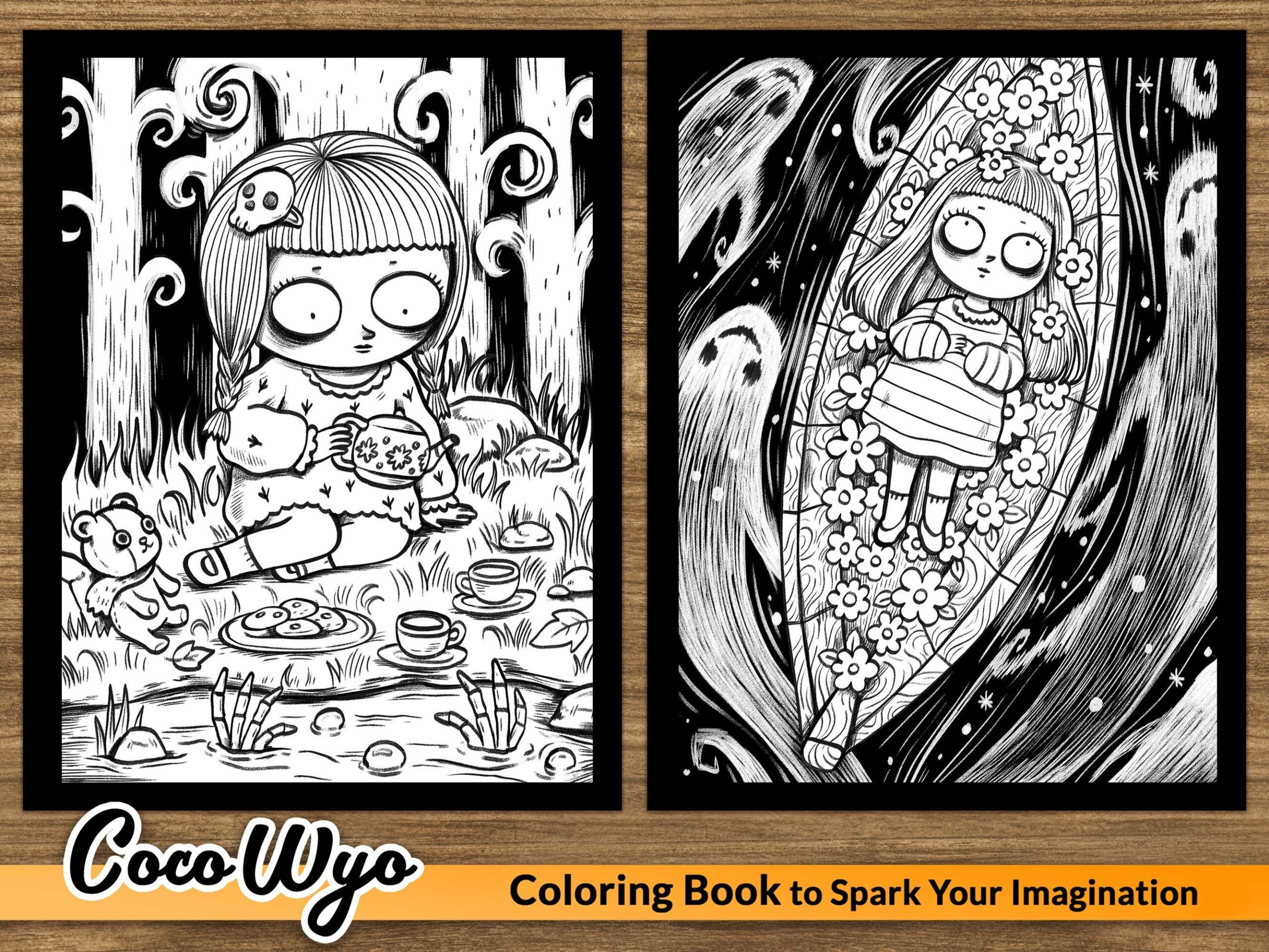 Spooky Girl Kawaii And Horror Coloring Book For Relaxing By Coco Wyo Etsy