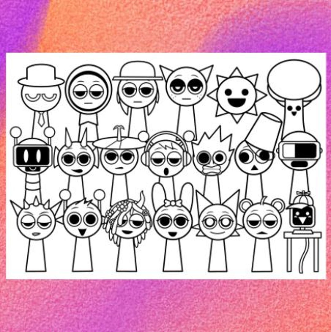 Sprunki Coloring Page 1 PNG And 1 PDF A4 Size Digital Download Etsy Sprunki Coloring Page 1 PNG And 1 PDF A4 Size Digital Download Etsy