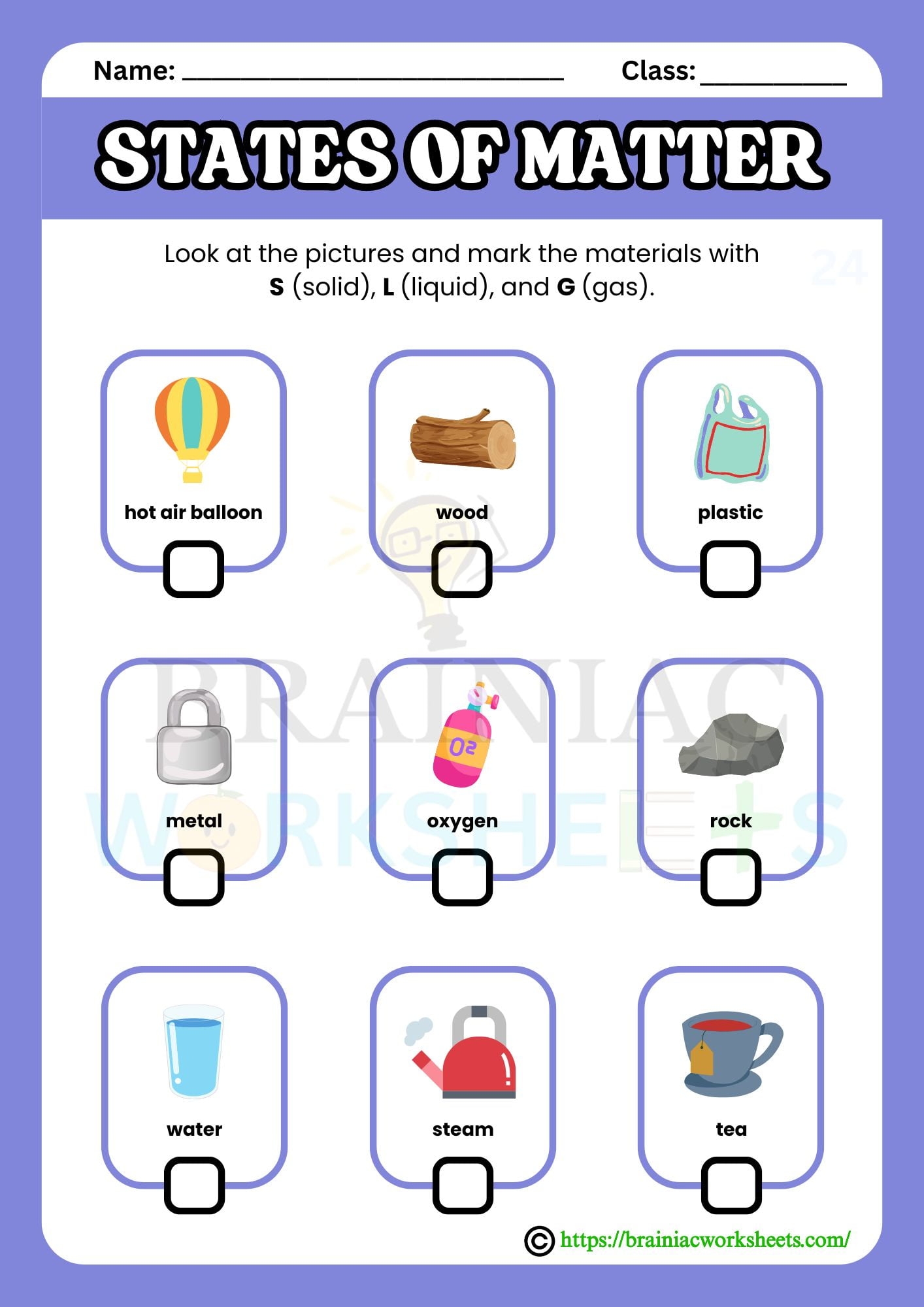 States Of Matter Science Worksheet For Class 3 Brainiac Worksheets States Of Matter Science Worksheet For Class 3 Brainiac Worksheets