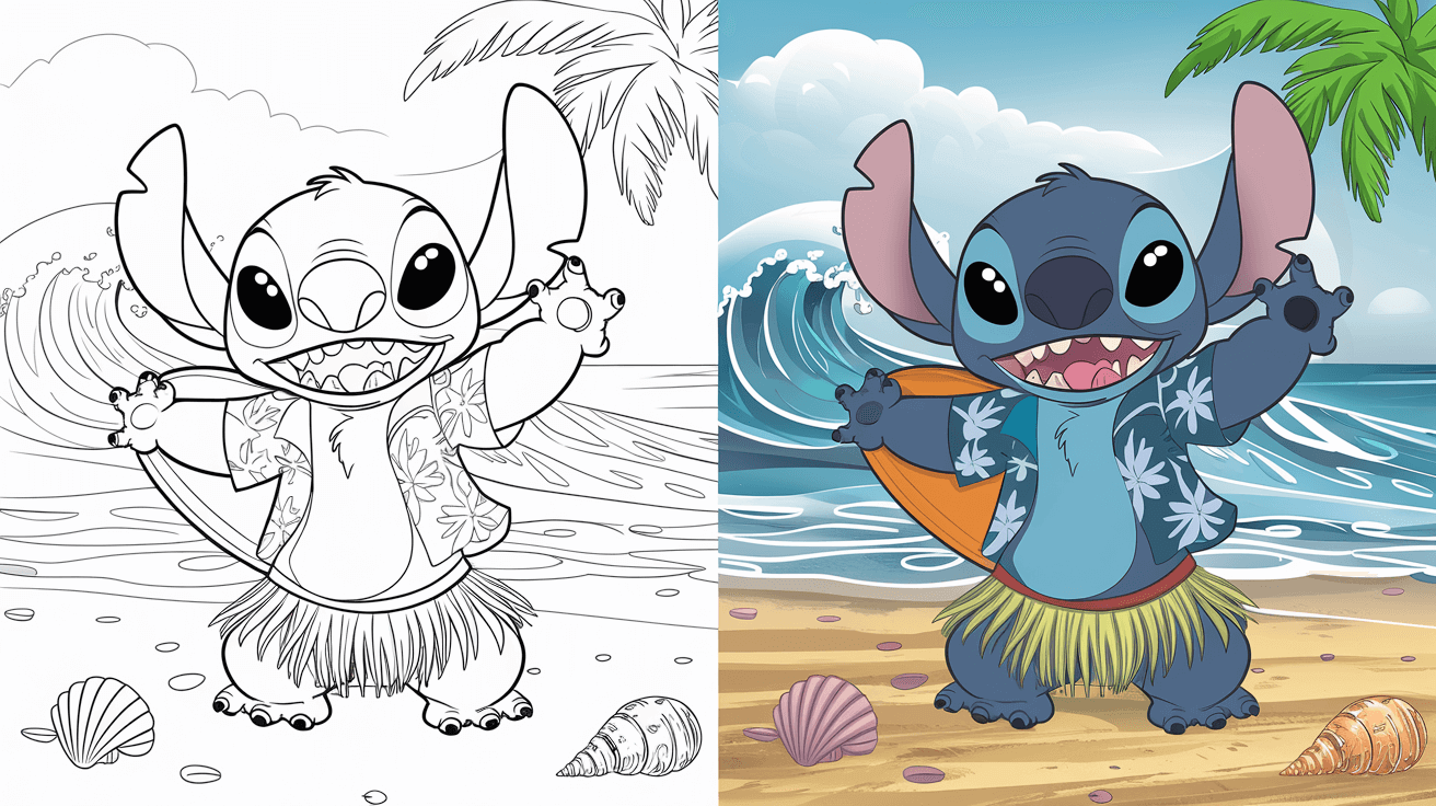 stitch and angel coloring pages