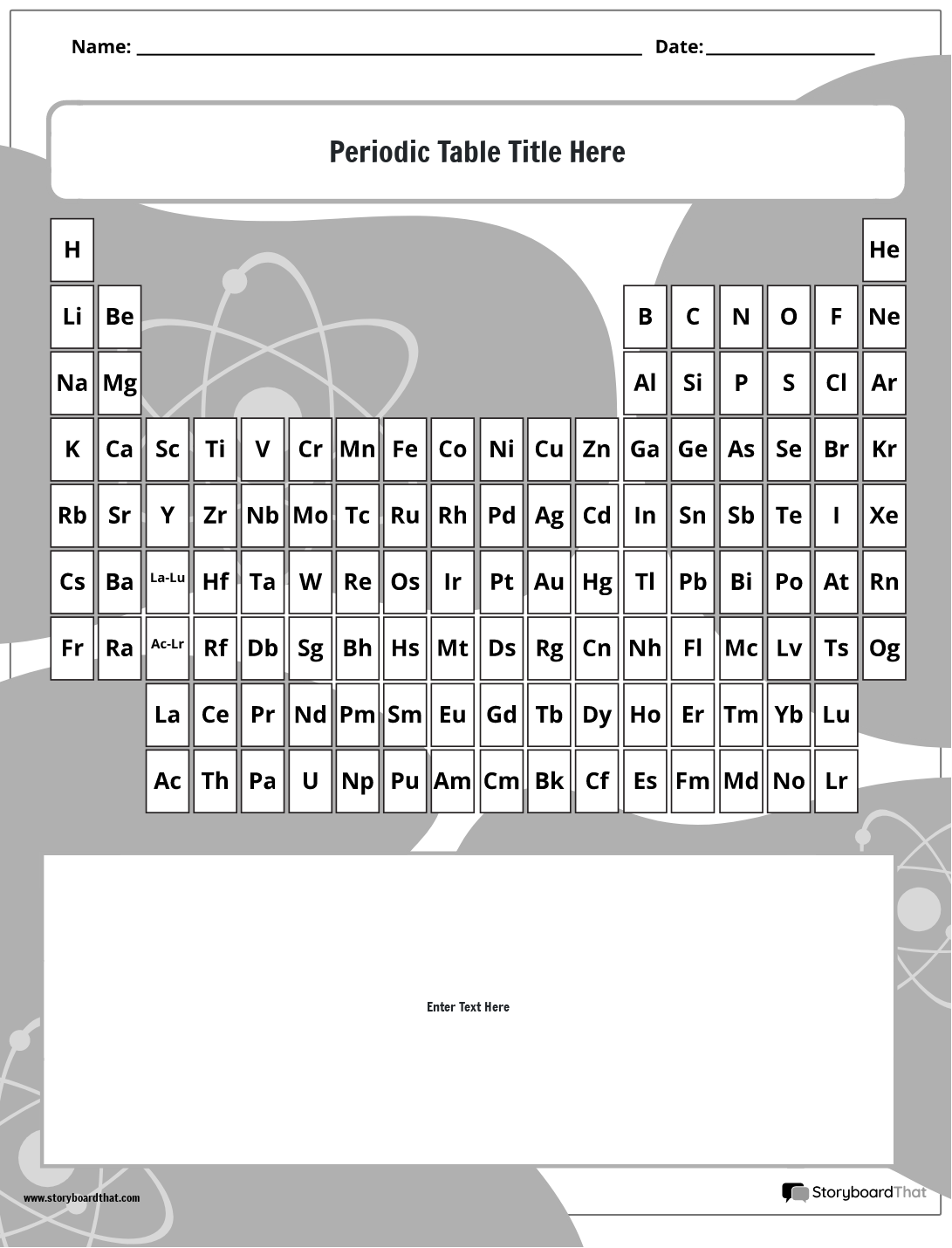 Storyboard That Periodic Table Worksheet Creator