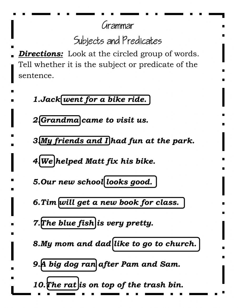 Subject And Predicate Latoya Smith Burrows Live Worksheets Library Subject And Predicate Latoya Smith Burrows Live Worksheets Library
