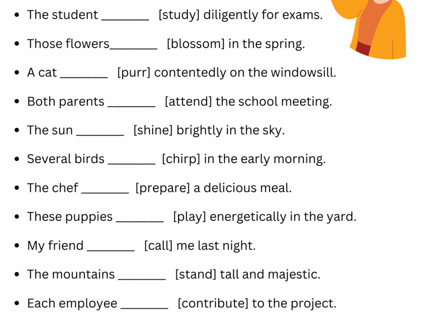 Subject Verb Agreement Worksheets And Exercises With Answers Worksheets Library