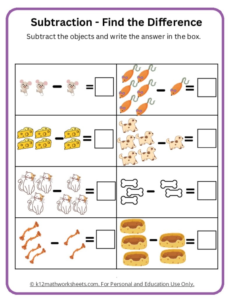 subtraction worksheets for kindergarten subtraction worksheets for kindergarten