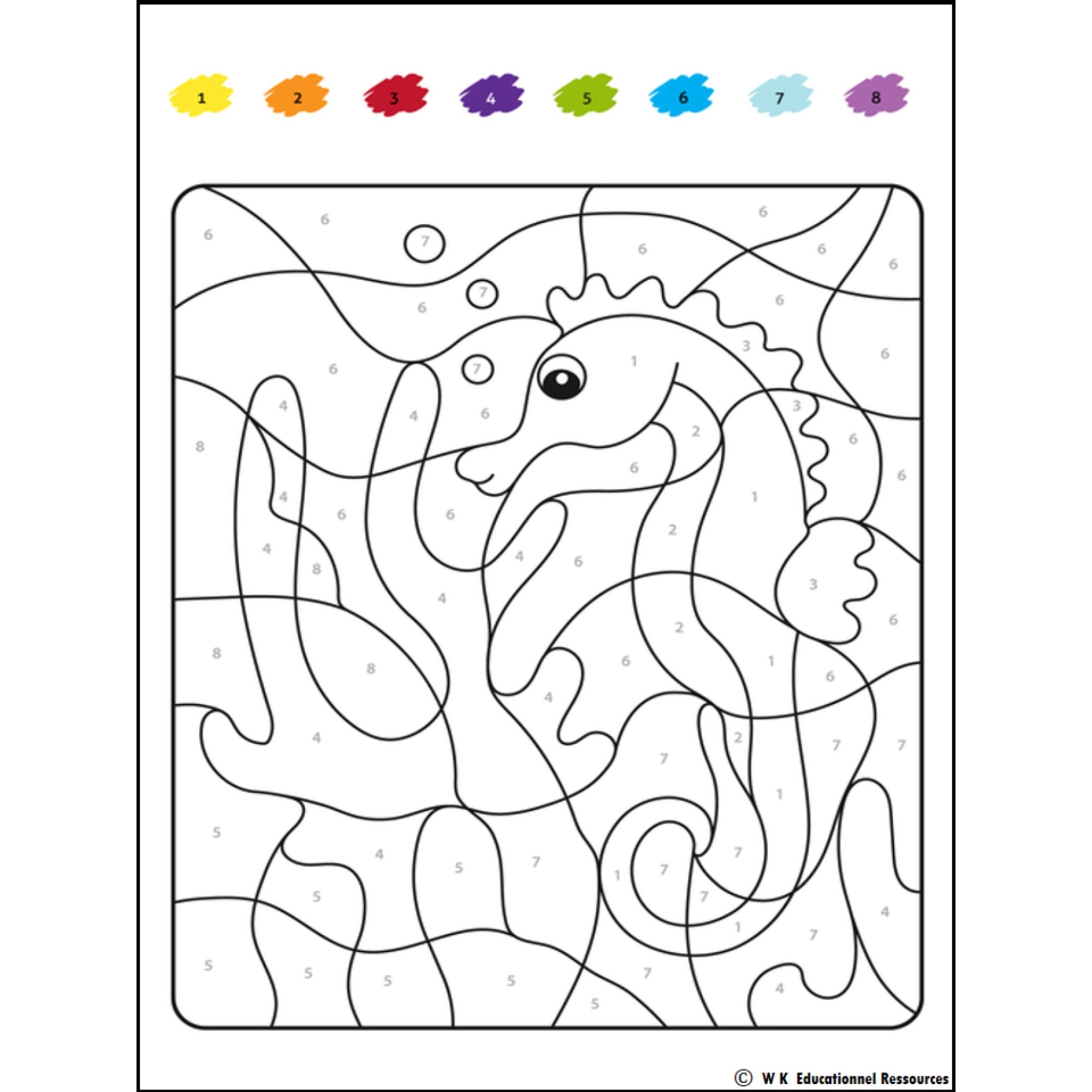 color by number coloring pages