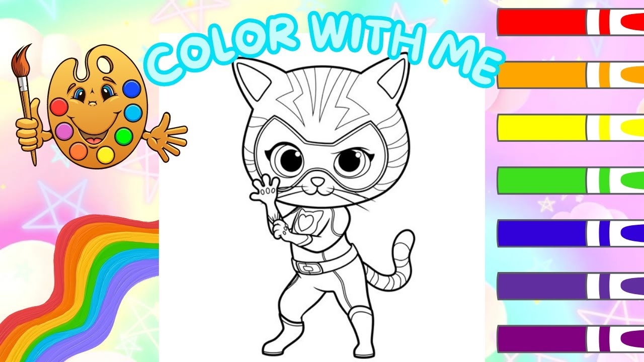 Super Kitties Coloring Page Disney Junior Super Kitties Video Super Kitties Call Song YouTube