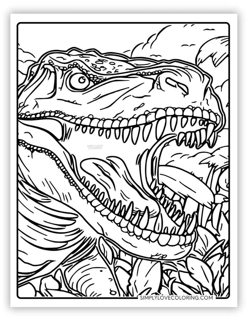 t rex coloring page