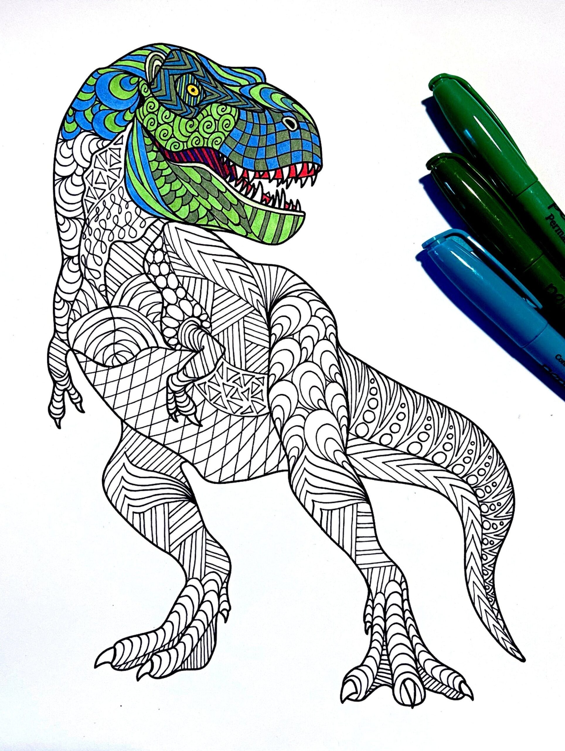 T rex Dinosaur PDF Animal Coloring Page Etsy T rex Dinosaur PDF Animal Coloring Page Etsy