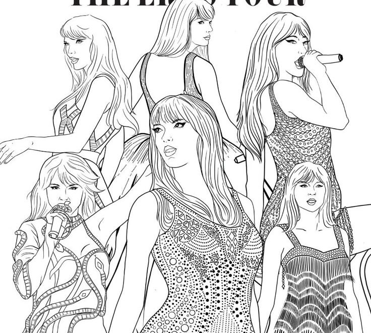 Taylor Swift The Eras Tour Coloring Pages Fan Art