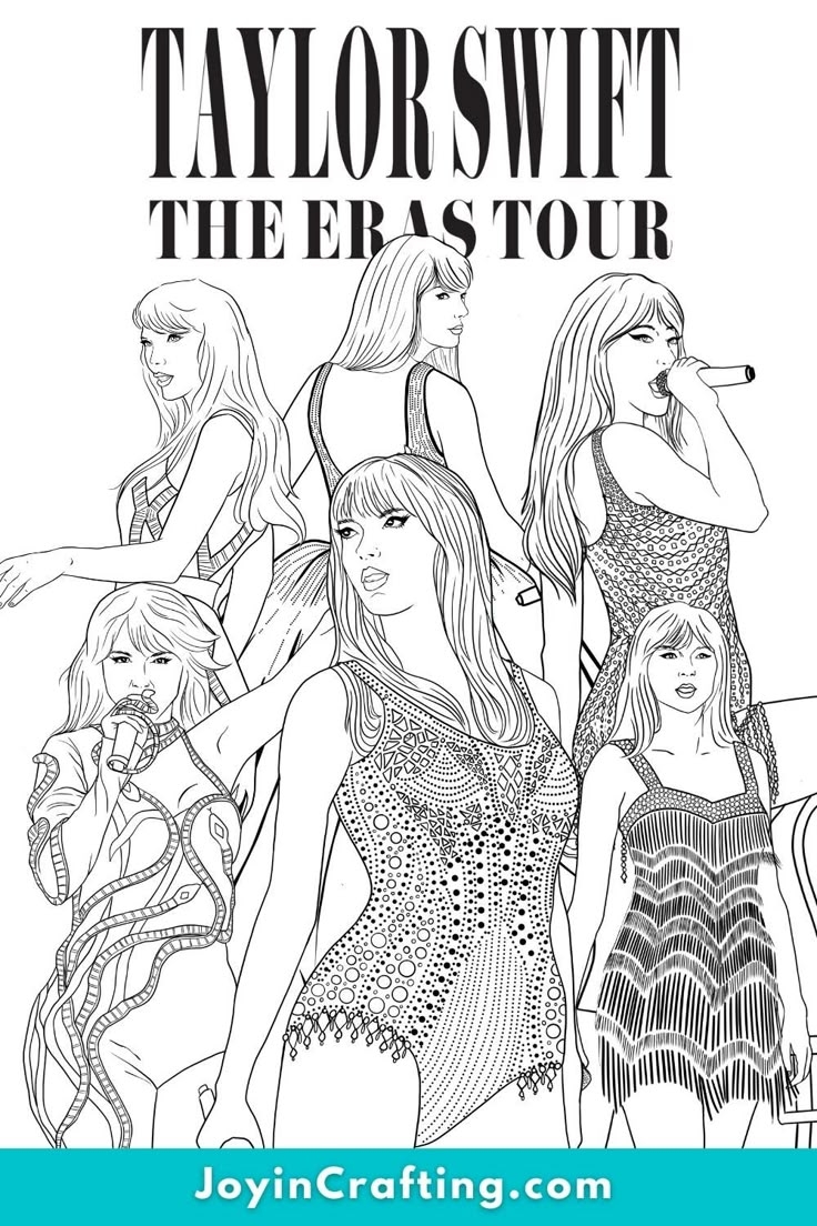 Taylor Swift The Eras Tour Coloring Pages Fan Art
