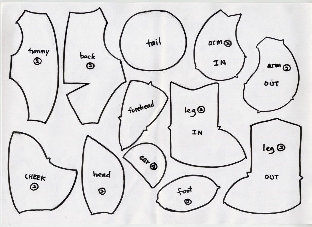 Teddy Bear Sewing Pattern 10 Free PDF Printables Printablee