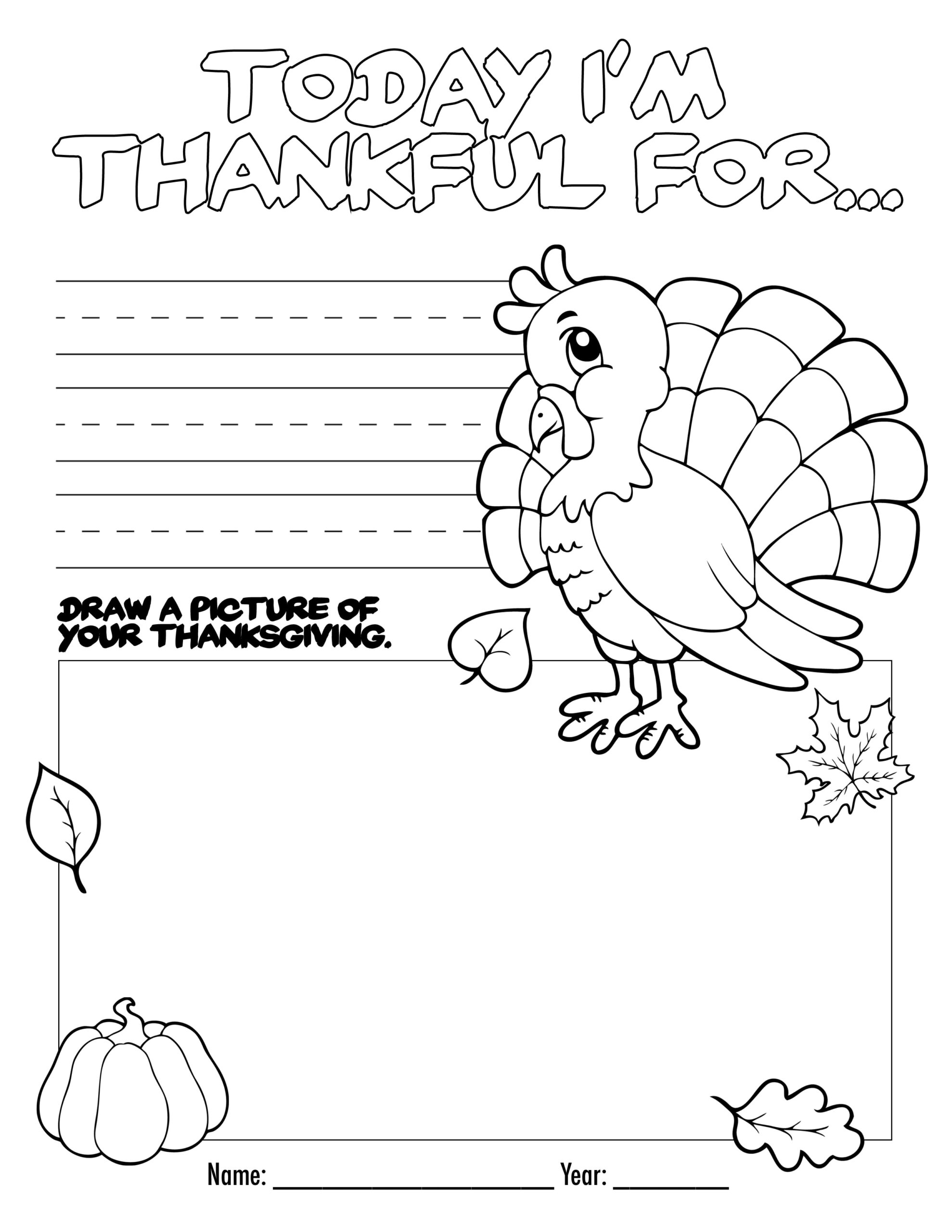 thanksgiving color pages printable