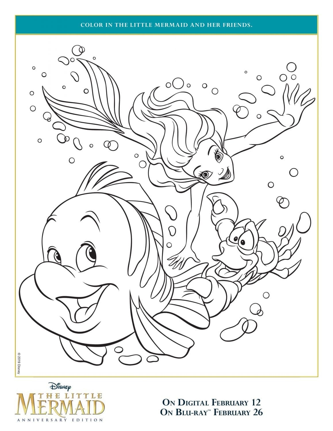 ariel mermaid coloring pages
