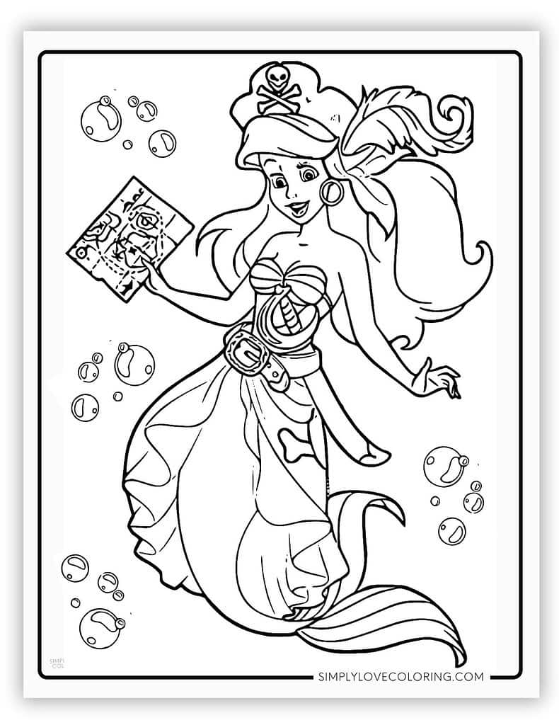 The Little Mermaid Coloring Pages Free PDF Printables Simply Love Coloring