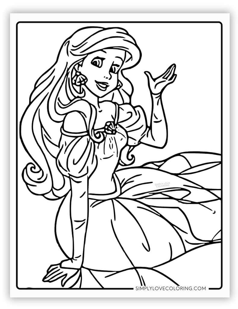 disney princess ariel coloring pages