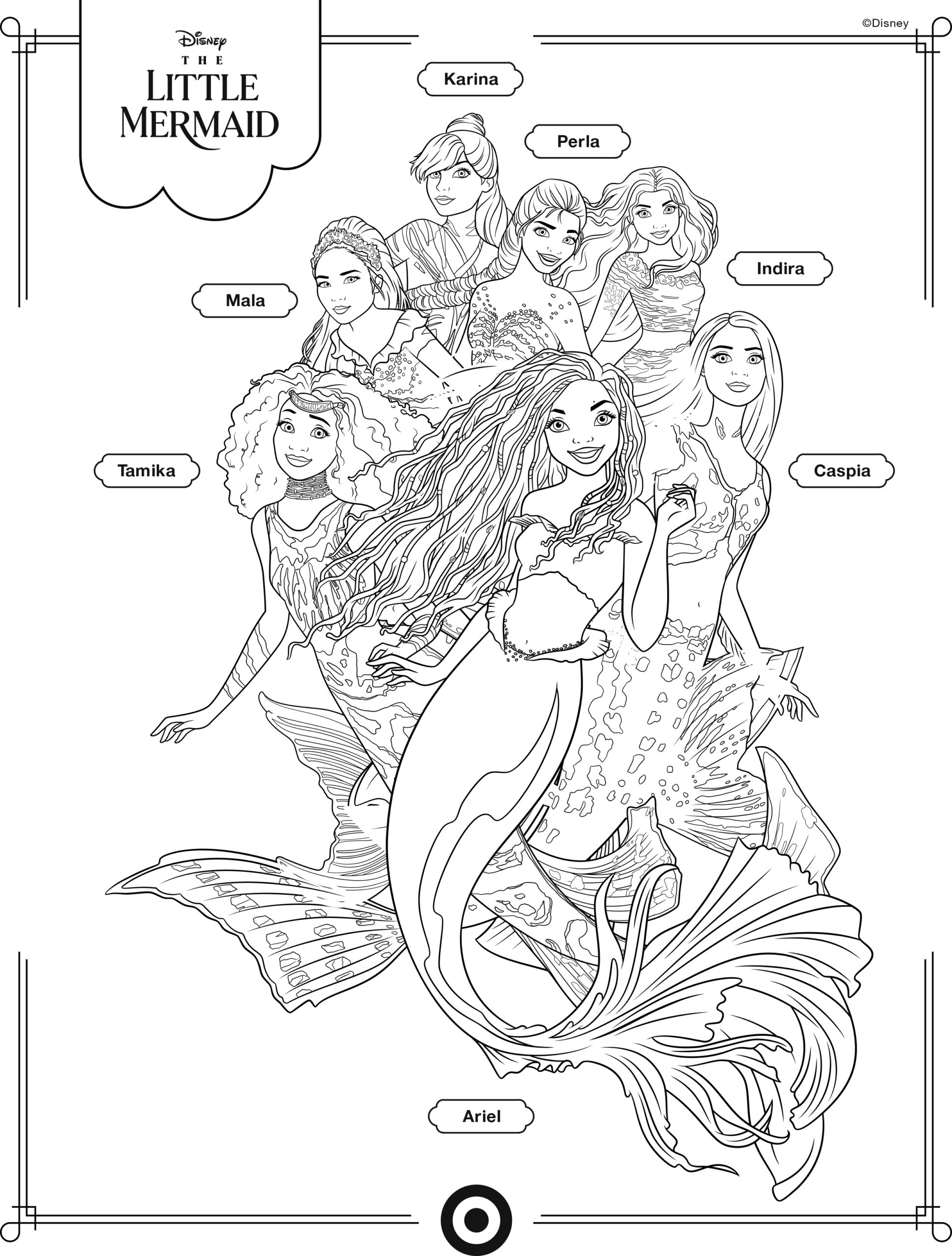 The Little Mermaid Live Action Movie 2023 Coloring Pages With Ariel Halle Bailey YouLoveIt