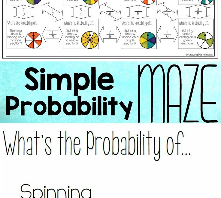 Theoretical Probability Of Simple Events Worksheet With Spinners Maze Activity