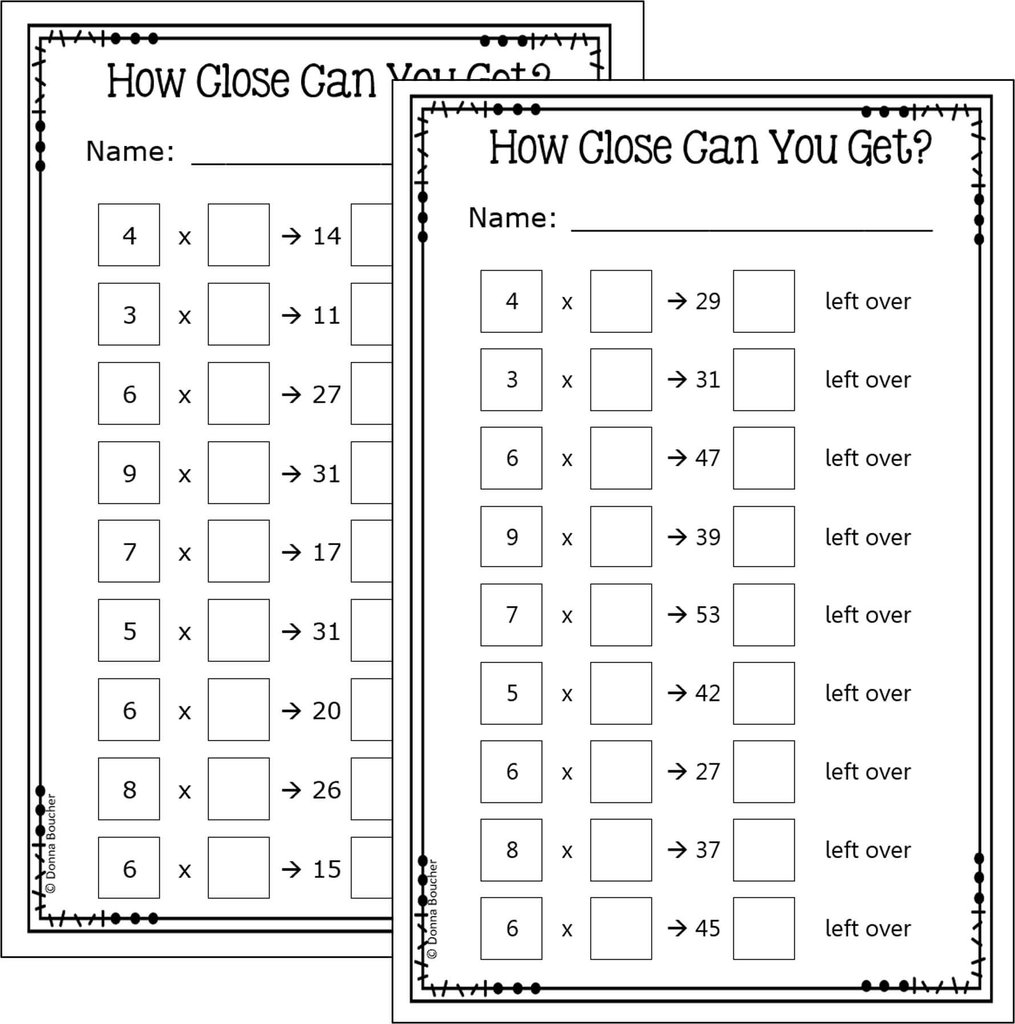 Think Multiplication For Division Facts Math Coach s Corner Think Multiplication For Division Facts Math Coach s Corner