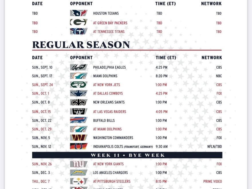 Thoughts On The Patriots 2023 Schedule New England Football Journal