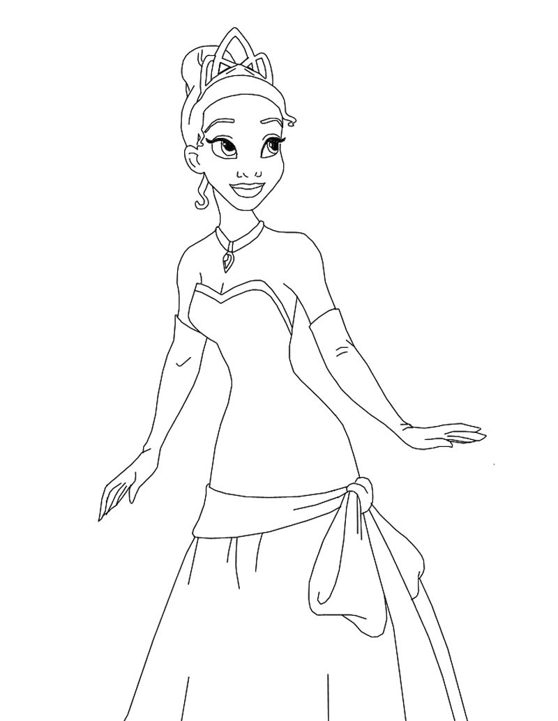 princess tiana coloring pages