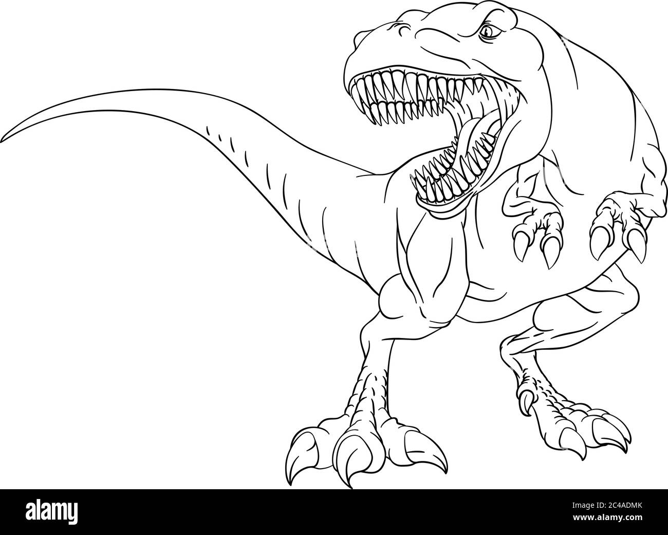Tyrannosaurus Rex Coloring Pages Black And White Stock Photos Images Alamy