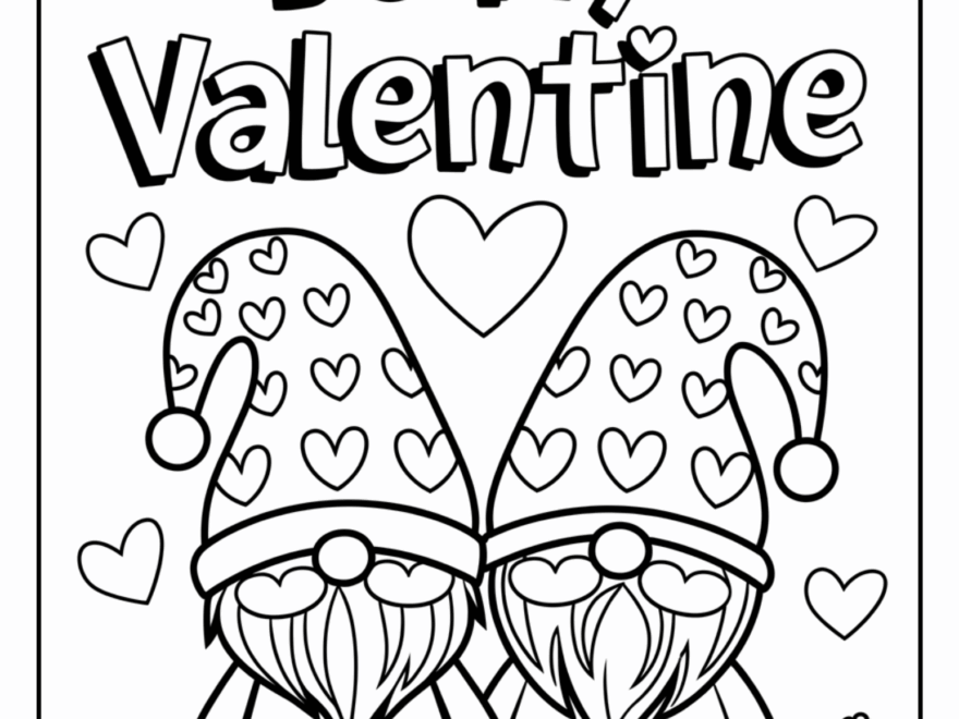 Valentine Gnome Coloring Pages 6 Free Printable PDF Pages Cute Animals Coloring Pages