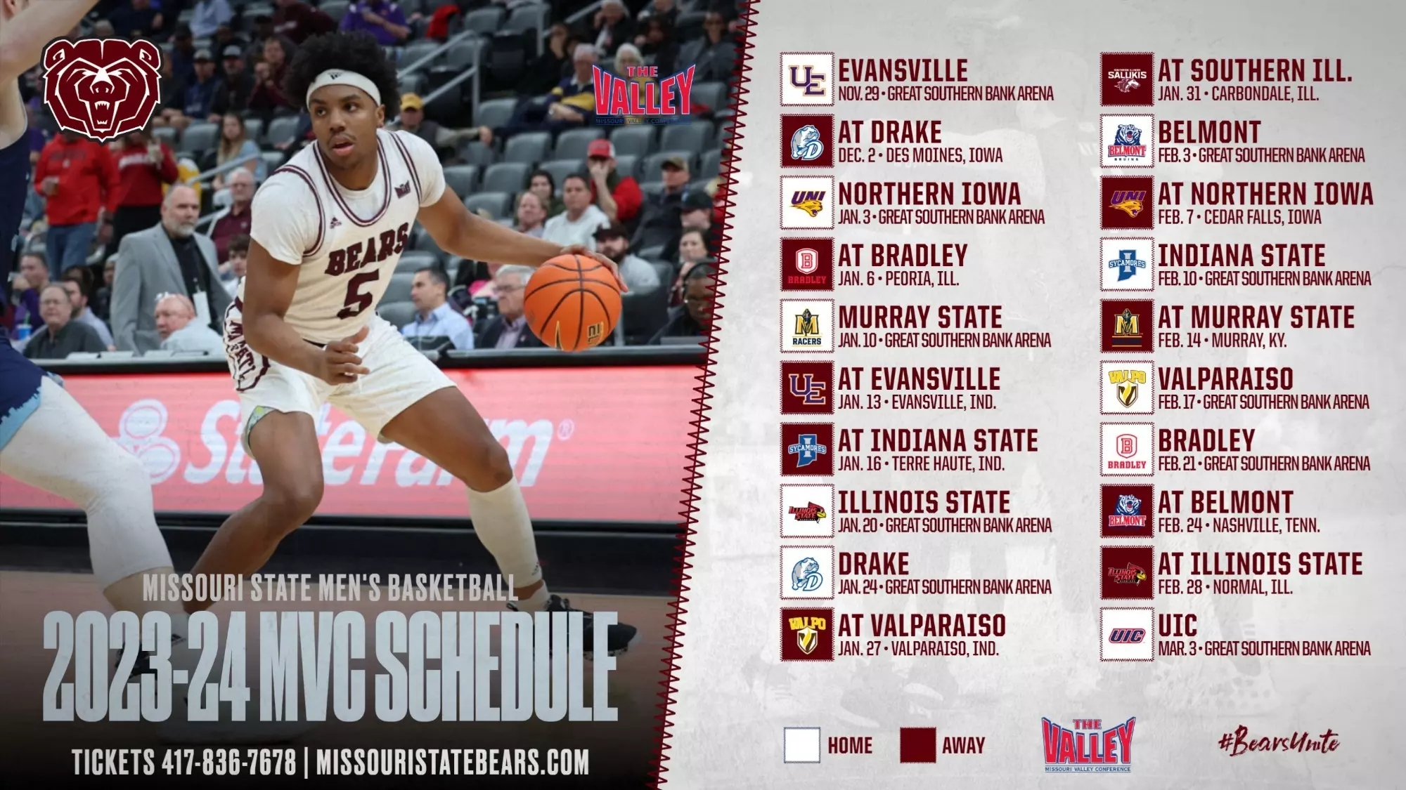 Valley Releases Men s Basketball Conference Schedules Missouri State