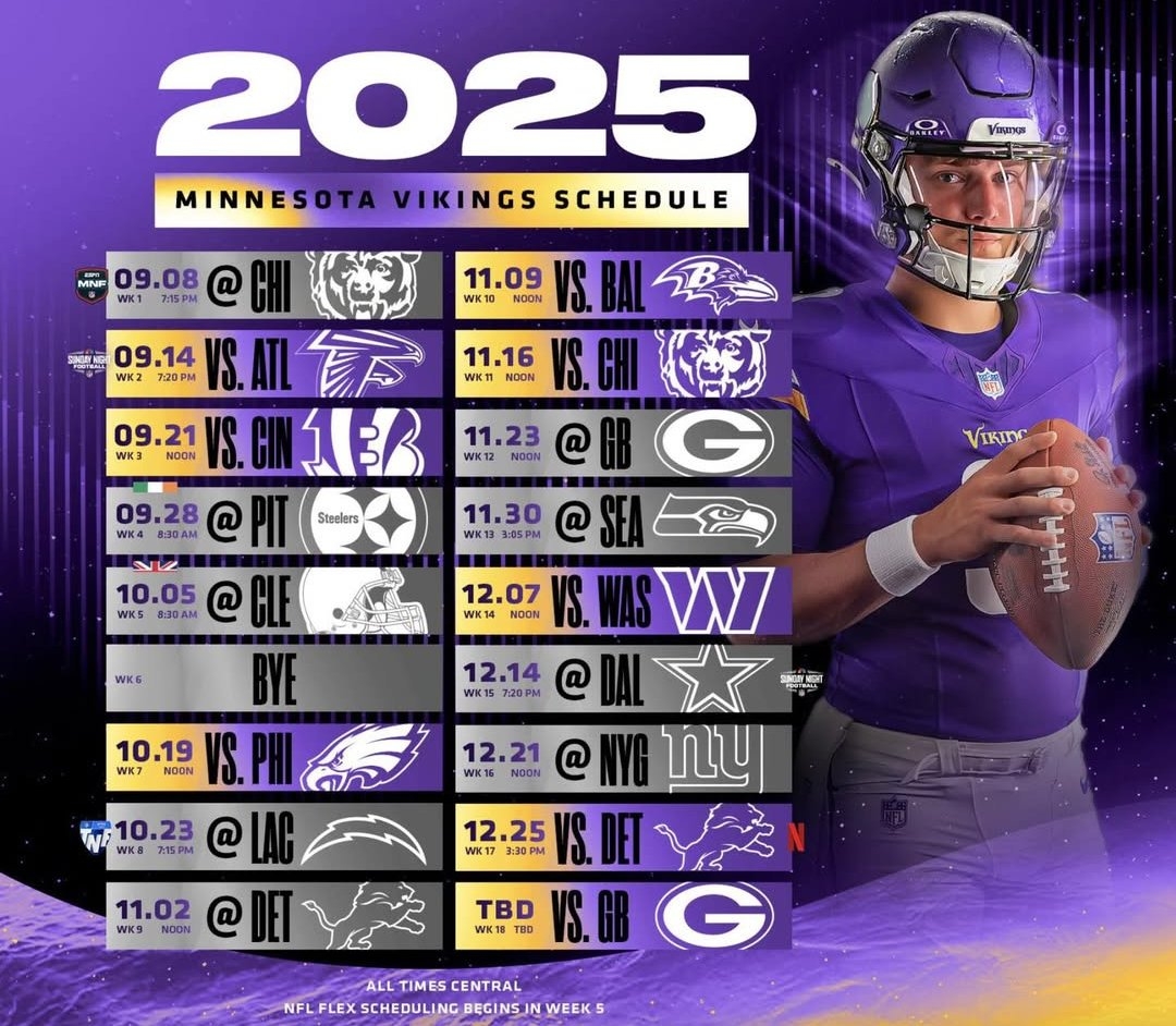 VikingNations On X Your Minnesota Vikings 2025 Season Schedule SKOL Graphic Via Vikings Https t co mjARTonb7U X VikingNations On X Your Minnesota Vikings 2025 Season Schedule SKOL Graphic Via Vikings Https t co mjARTonb7U X