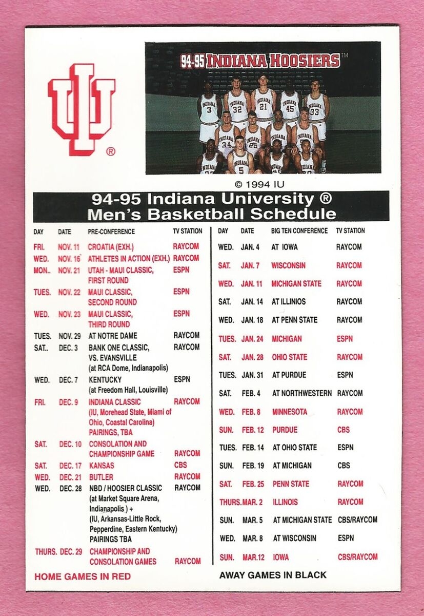 printable indiana university basketball schedule