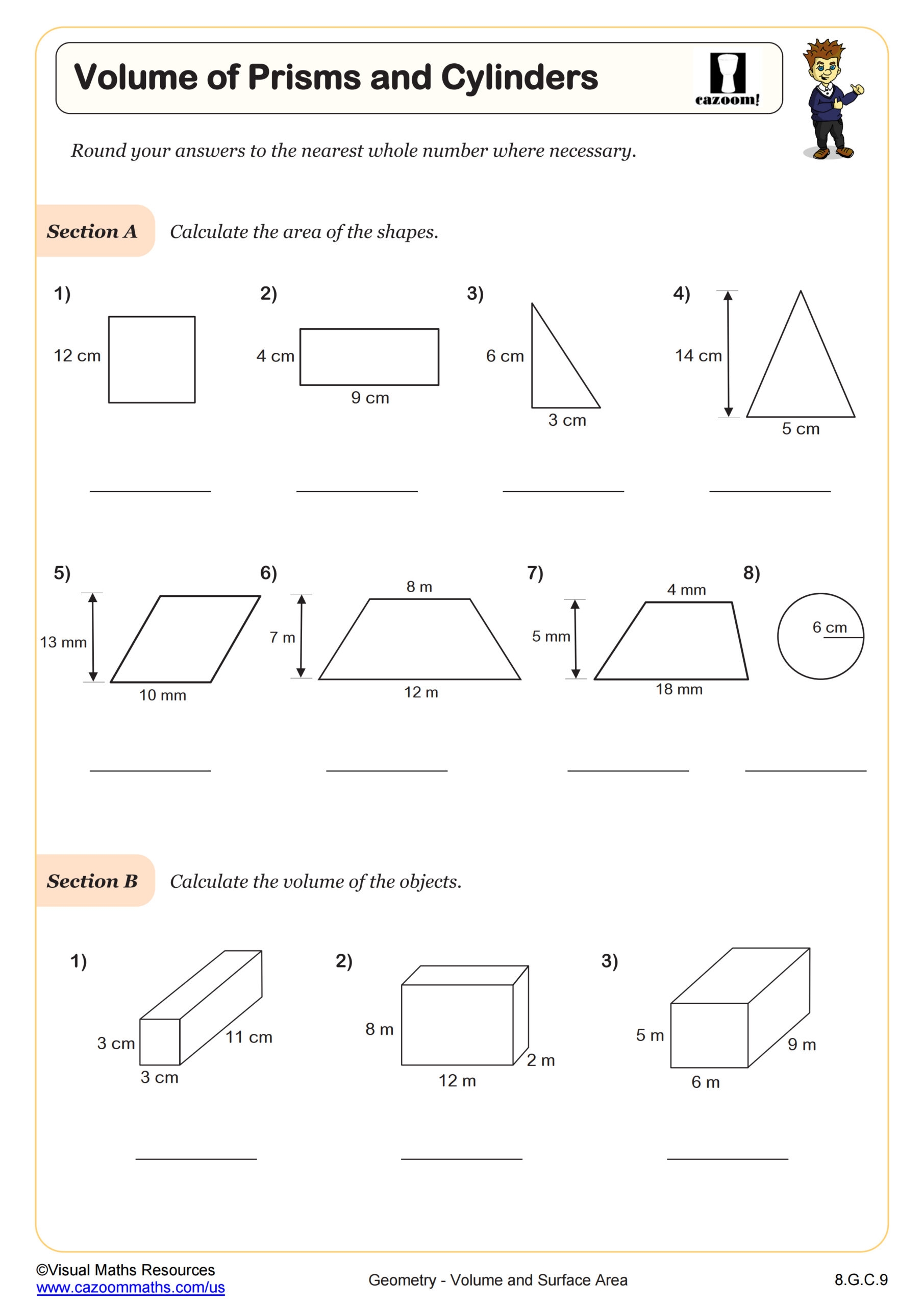 volume of rectangular prism worksheet