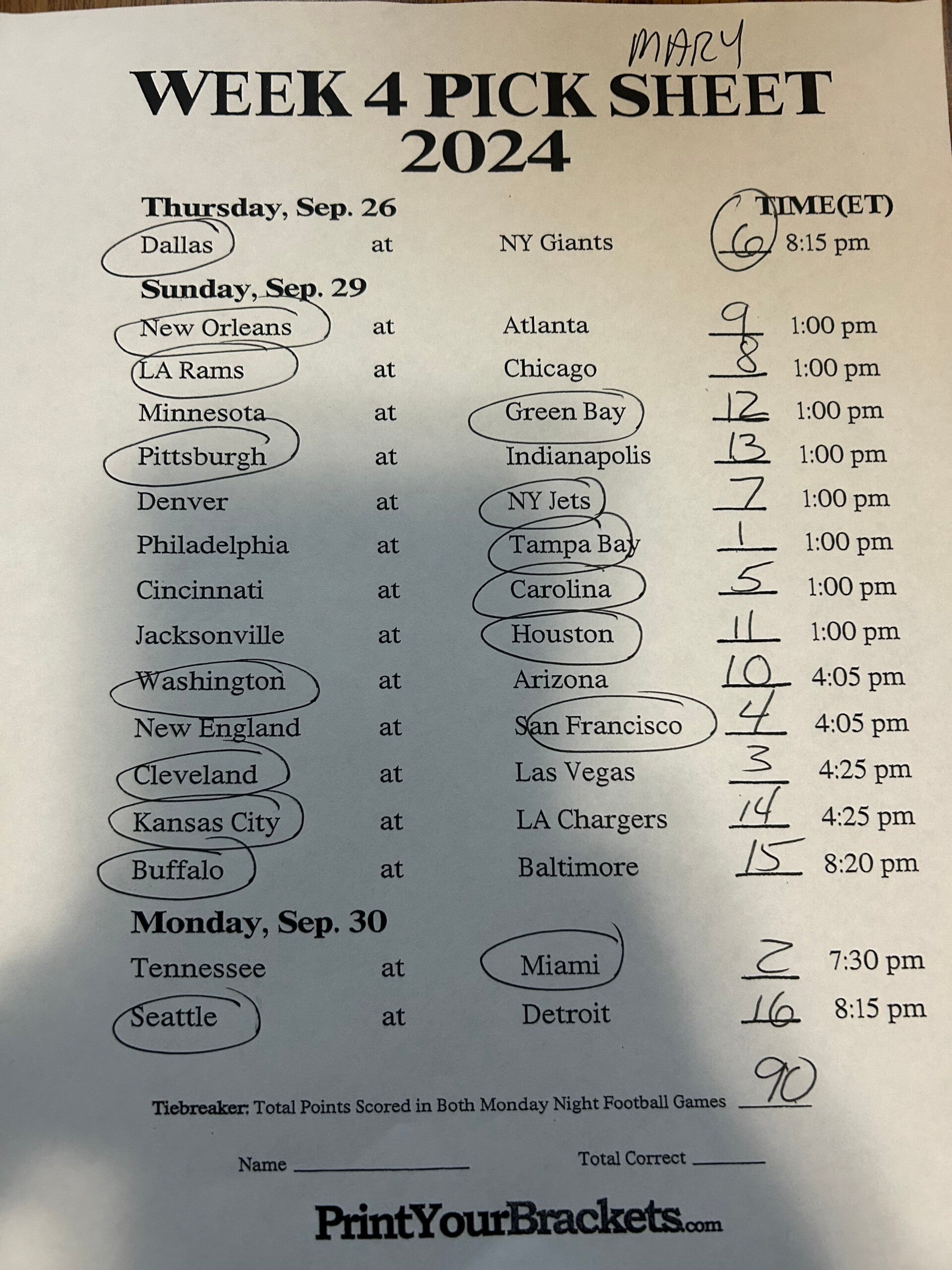 week 4 nfl schedule printable week 4 nfl schedule printable