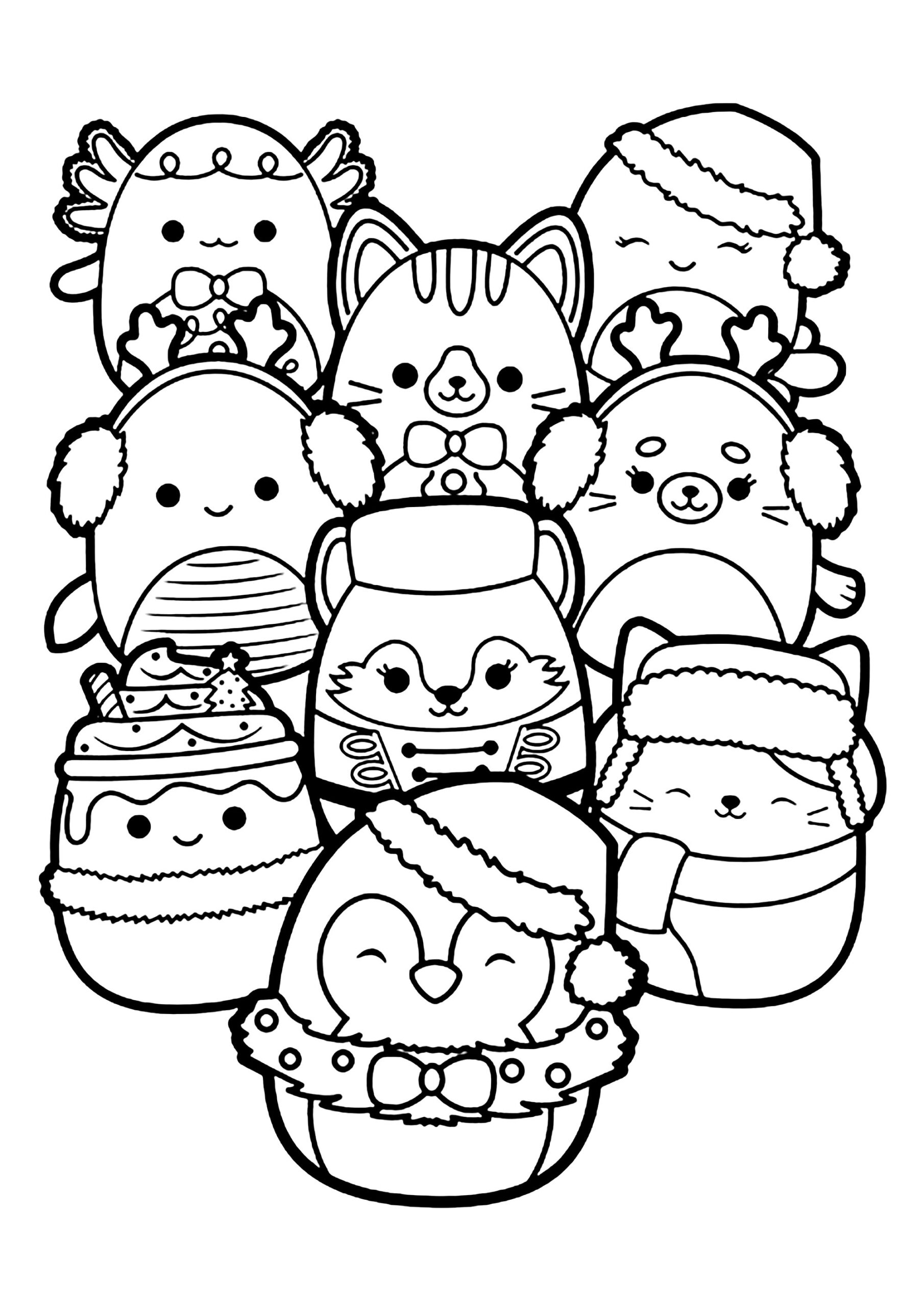 Winter Squishmallow Characters Squishmallow Coloring Pages Winter Squishmallow Characters Squishmallow Coloring Pages