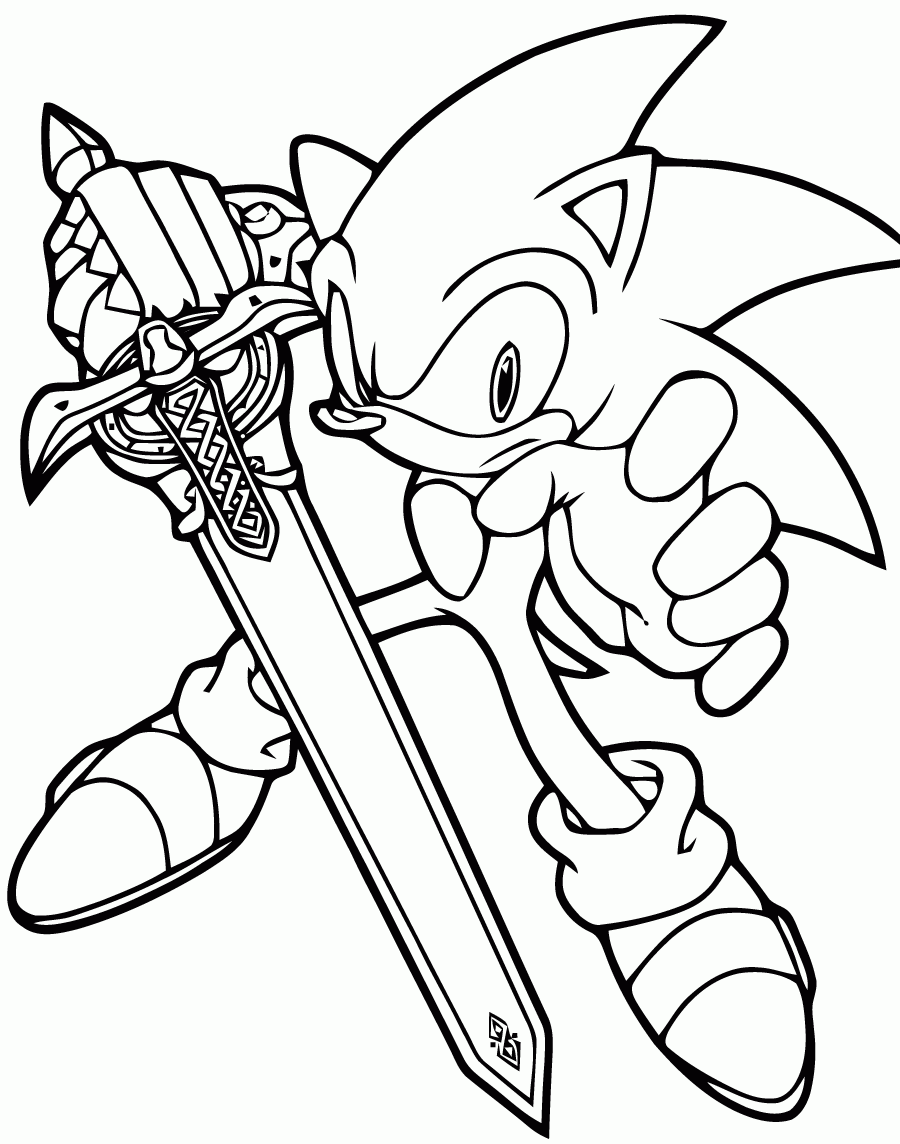 free printable sonic colouring pages