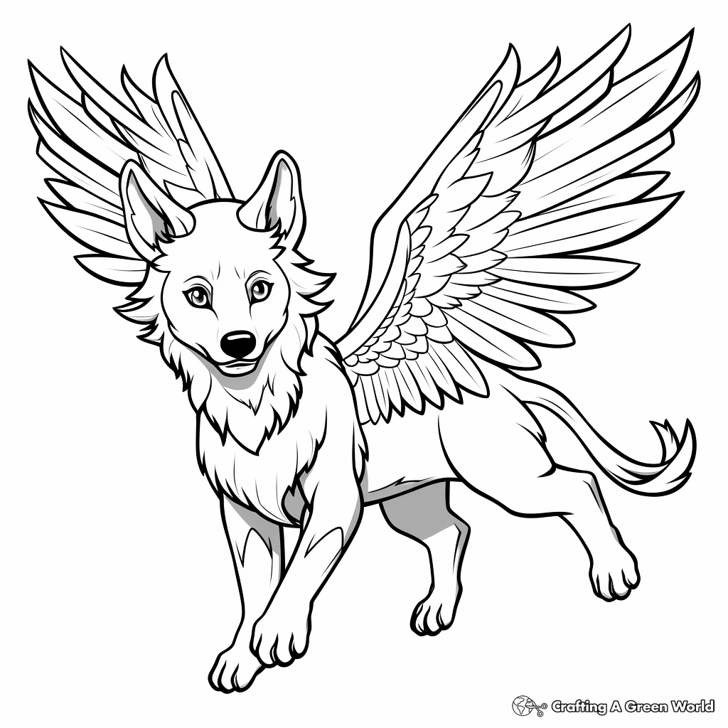 Wolves With Wings Coloring Pages Free Printable 