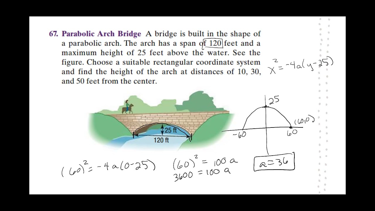 Word Problems Conic Parabolas YouTube Word Problems Conic Parabolas YouTube