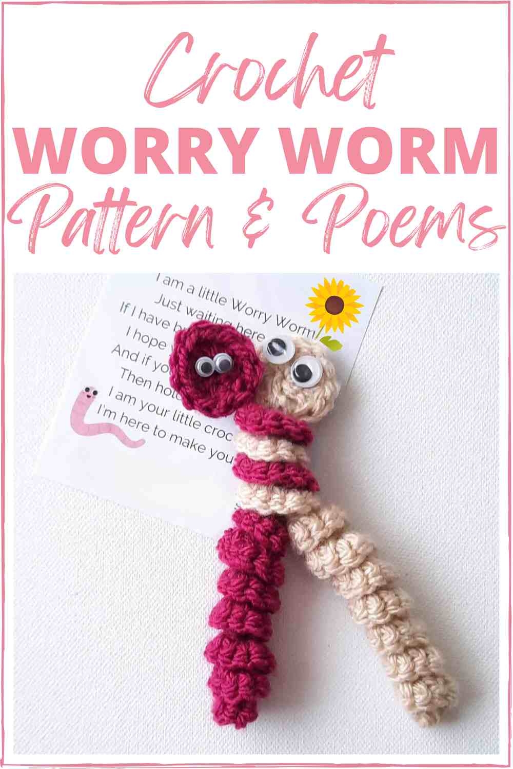Worry Worm Crochet Pattern PDF Printable Poem Tags Labels Cards Bundle Start Crochet Worry Worm Crochet Pattern PDF Printable Poem Tags Labels Cards Bundle Start Crochet