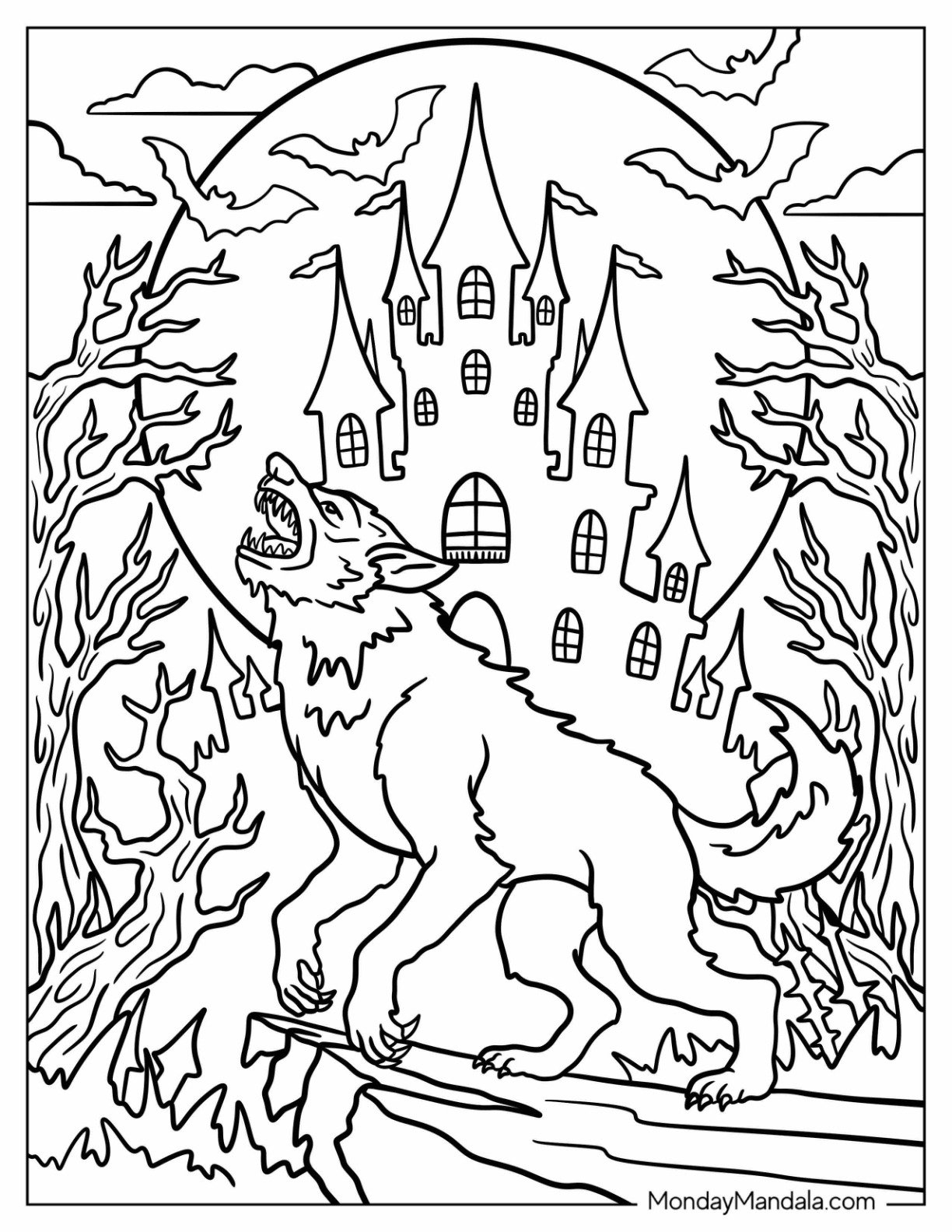 28 Werewolf Coloring Pages Free PDF Printables  28 Werewolf Coloring Pages Free PDF Printables